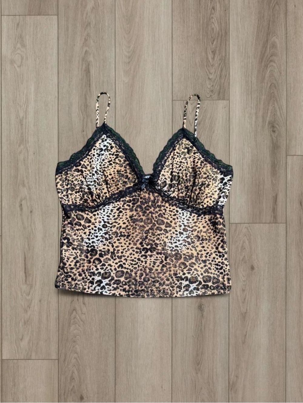 Leopard Print Lace-Trim Cami Top
